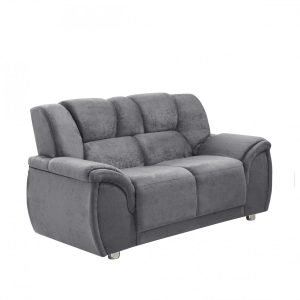 Sofá 2 Lugares Suede Amassado Cordoba Hellen Estofados Cinza